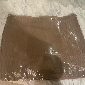 ABERCROMBIE AND FITCH Nude Sequined Mini  Skort